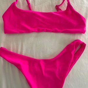 Pink shein bikini TOP (swimwear)